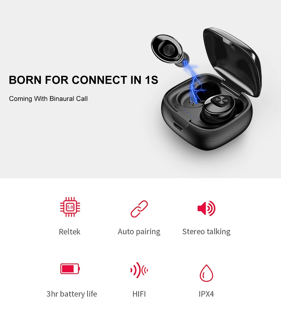 Jellico, настоящие беспроводные наушники, TWS, Bluetooth наушники, 5,0, свободные руки, наушники, спортивные, 3D, бас, водонепроницаемые, гарнитура с зарядным устройством