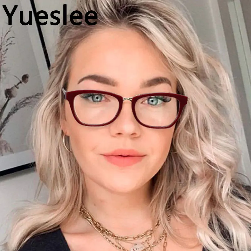 

48294 Plastic Titanium Square Glasses Frame Men Women Optical Glasses Fashion Computer Eyeglasses