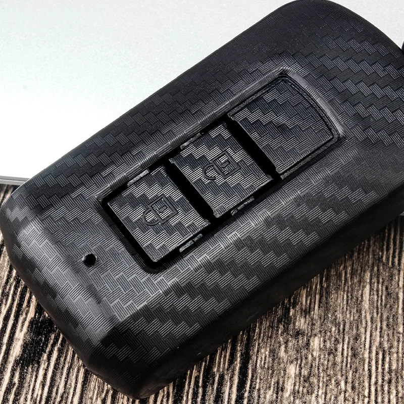 Чехол для автомобильного ключа из углеродного волокна Mitsubishi Outlander 3 Lancer 10 Pajero Sport EX