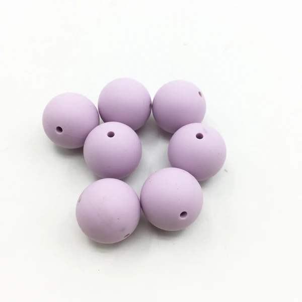 light purple 36 цветов, яркие бусины, 50 шт., Силиконовые Детские Прорезыватели для зубов, 20 мм, безопасные, пищевые, для кормления, жевательный Круглый Силиконовый Прорезыватель для зубов из бусин - Цвет: light purple