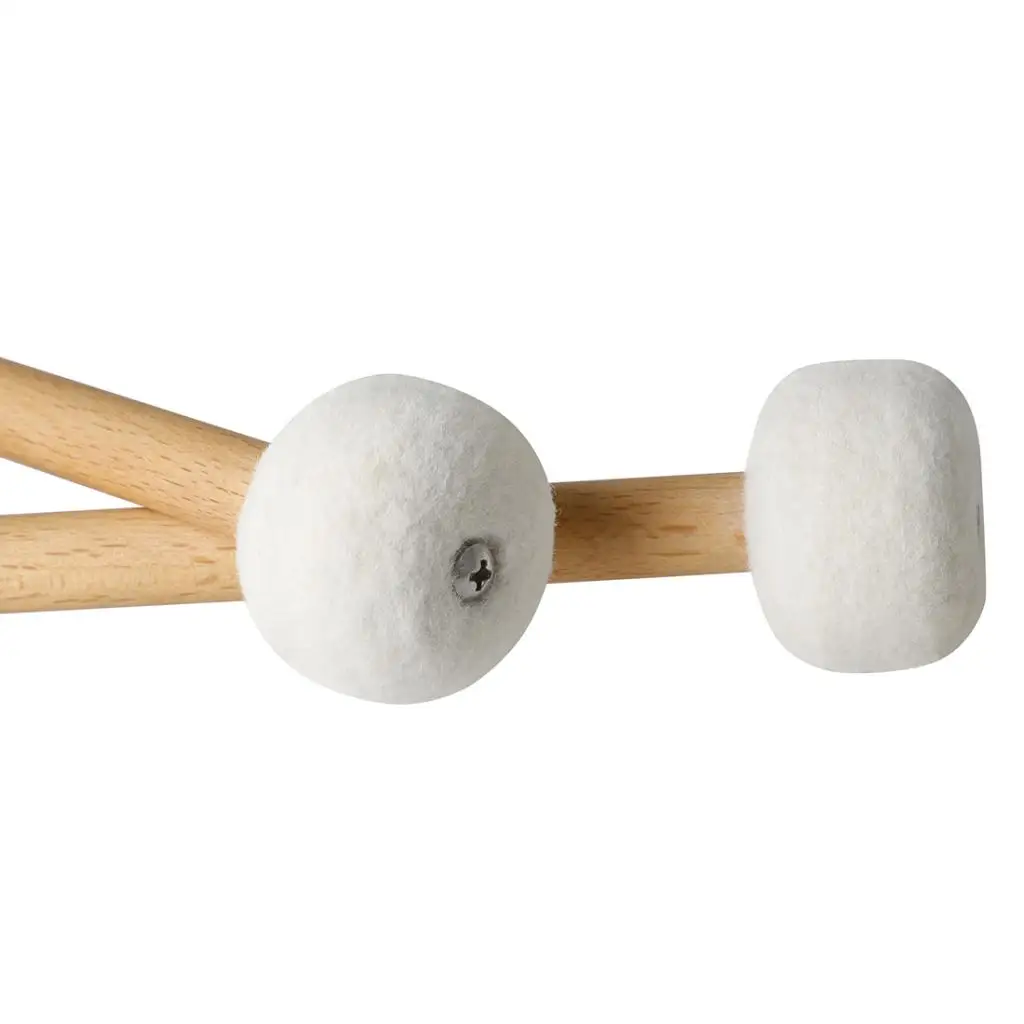 

Wood Bass Drum Mallets Sticks Felt Mallet with Wood Handle for Percussion Bass Drum Percussion Sticks Drumsticks 15 Inch