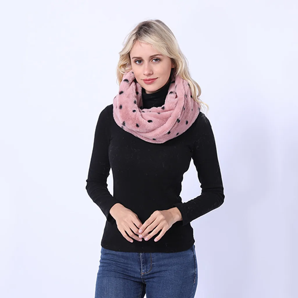 Женский Теплый Флисовый Шарф SAGACE зимний теплый шарф в горошек плюшевый верхняя