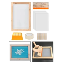24 pieces screen printing starter kit wood silk screen printing frame with squeegees tool for diy t shirts clothes bag mesh fram