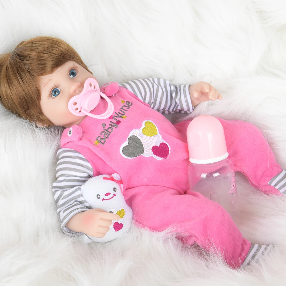 45 см новый дизайн 18 &quotНоворожденный ребенок Bebe кукла милый мягкий силиконовый