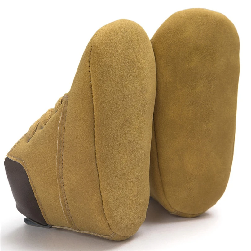 

Toddler baby boy first walker shoes Soft Sole Suede leather Infant lace-up Non-slip solid new born Shoes spring autumn A40