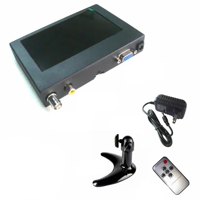 

1 year warranty 5 inch LCD monitor 800X480 screen dc12V24V with power adapter remote control desktop stand for car
