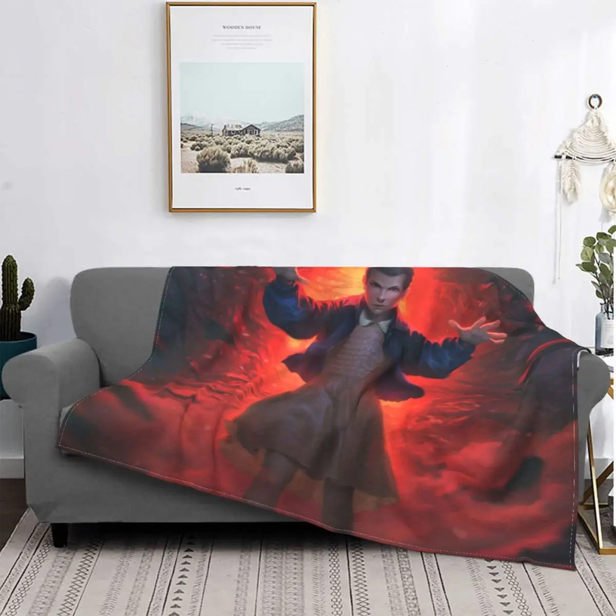 

Eleven Scylla Smite X Stranger Things Blankets Fleece Decoration Ultra-Soft Throw Blankets for Bedding Bedroom Plush Thin Quilt