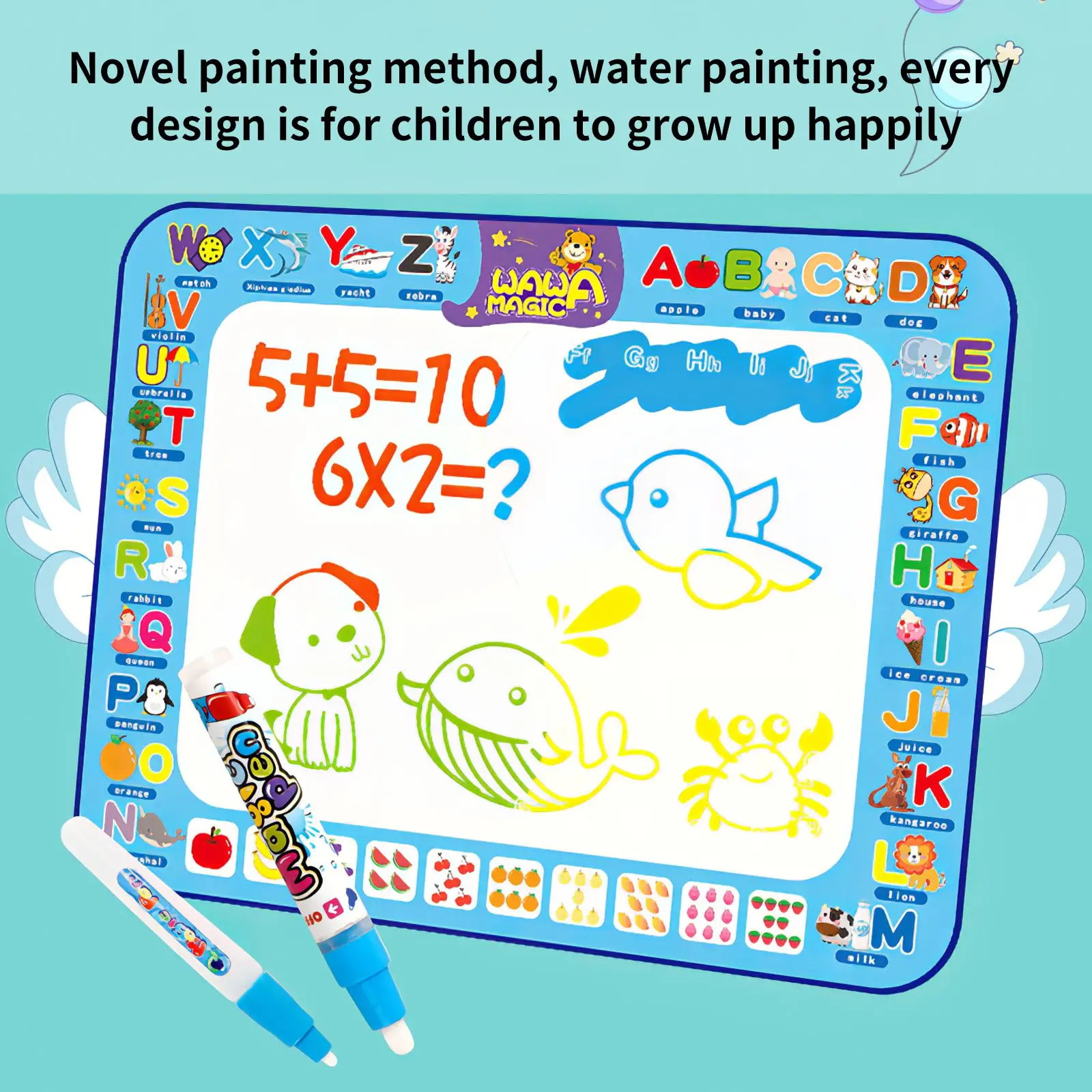 

Graffiti Drawing Mat Children Cartoon Colorful Water Drawing Mat Montessori Toys Repeatedly Use Kids Educational Painting Pad