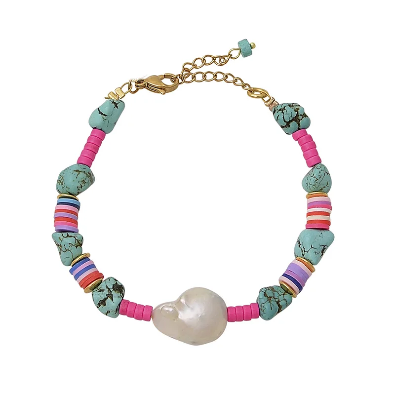 Pulseras mujer moda повязка на руку vsco девушка жемчужный браслет забавный браслет богемные Бохо Пресной воды Жемчужные Браслеты для женщин - Окраска металла: bracelet