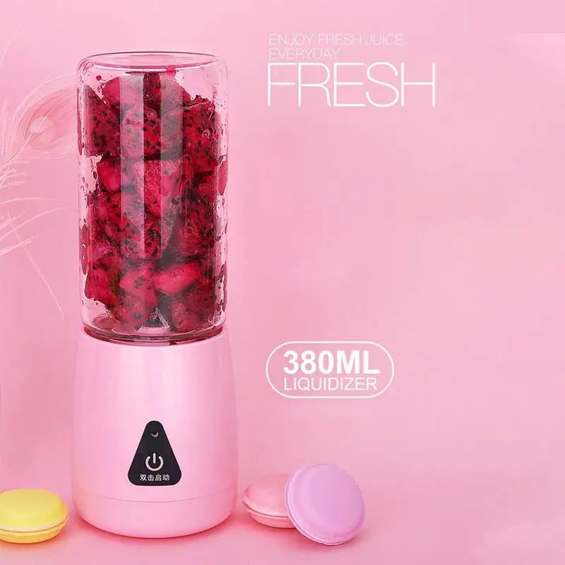 

Portable Blender Electric USB Mixer Juicer Machine 380ml Mini Food Smoothie Processor Hand held Personal Fruit Squeezer Juicer