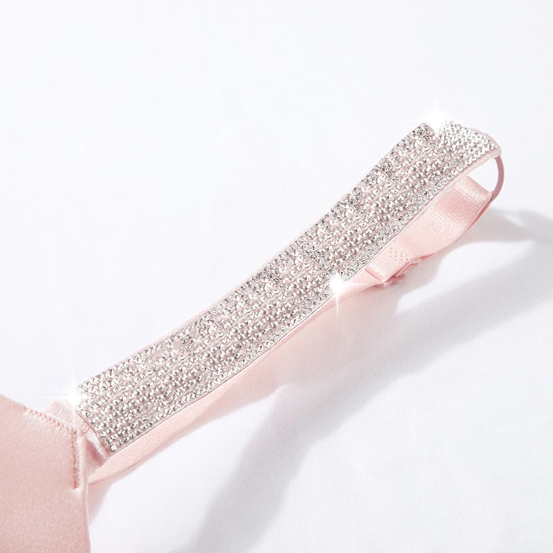 

Women Sexy Lingerie Sets Rhinestone Letter Brand Design 2 Piece Push Up Bra And Panty Comfortable Adjustable Plus Size Underwear