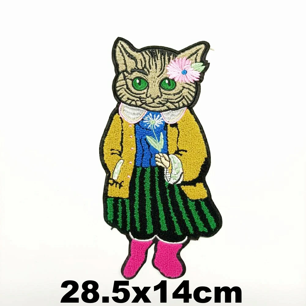 

DIY large embroidery big cats animal cartoon patches for lothing QR-258
