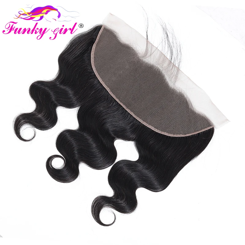 Funky Girl 3/4 пучок s уха до уха Кружева Фронтальная Закрытие с пучком s бразильские волнистые человеческие волосы не Реми фронтальная с пучком