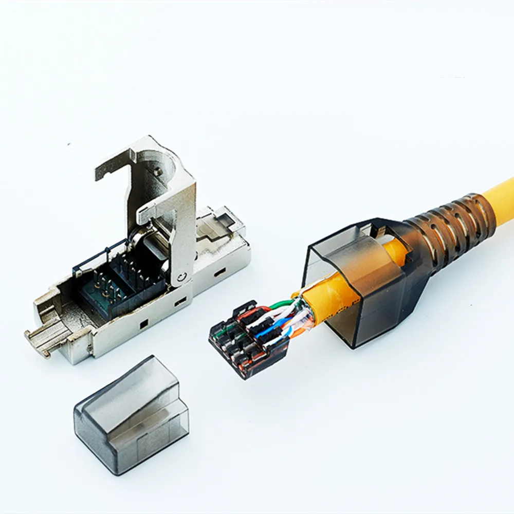 Разъем RJ45 Cat6A Ethernet RJ 45 Cat 6A штекер цинковый сплав металлический экран 8P8C