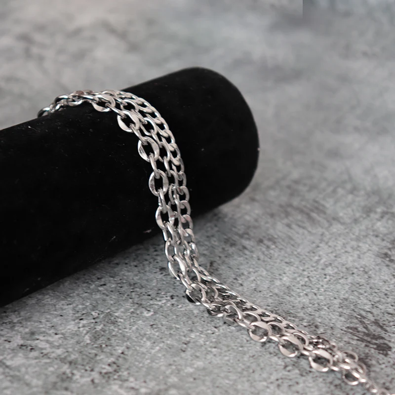 Minimalist Men Punk Bracelet Adjustable Stainless Steel Chain Link Braslet 3 Layers Cuban Male Accessories Pulsera | Украшения и