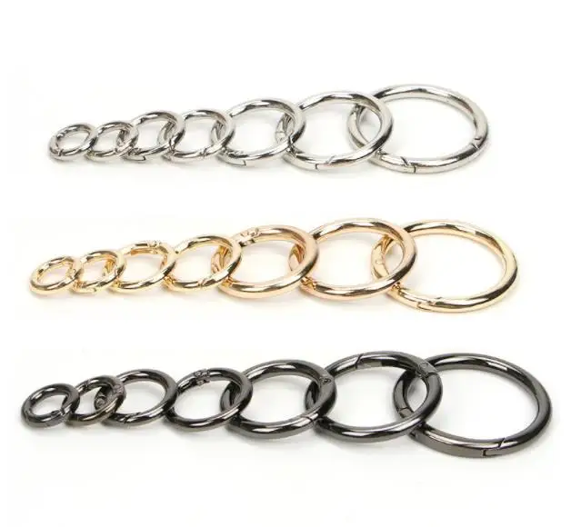 

Metal Spring Buckle Keyring / Stainless Steel Keychain Tag Rope 250pcs