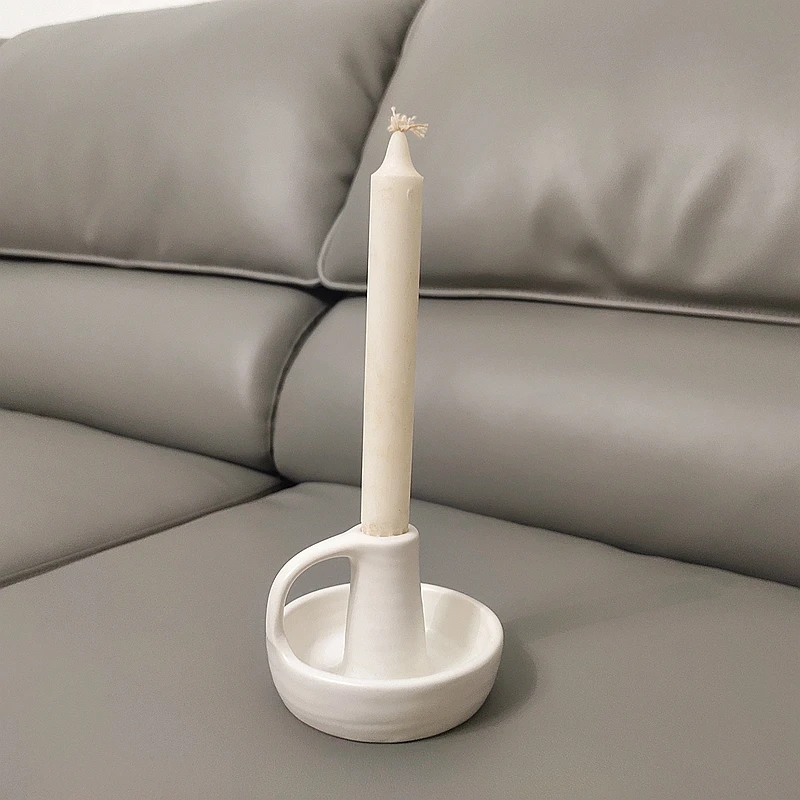 

Ceramic Vegetarian Candle Holder Figurines Nordic Modern Candlestick Oranment Home Interior Desktop Decoration Gift