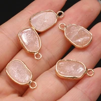5 pcs natural semi precious stone pendants pink aventurine for diy jewelry making gift handmade accessories