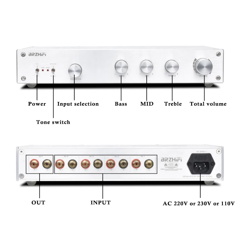 Best amplifier Tone tune preamplifier for hifi audio FV-2020 OP AMP preamp LME49710 JRC5534 AD797 OPA627BP MUSES03 | Электроника