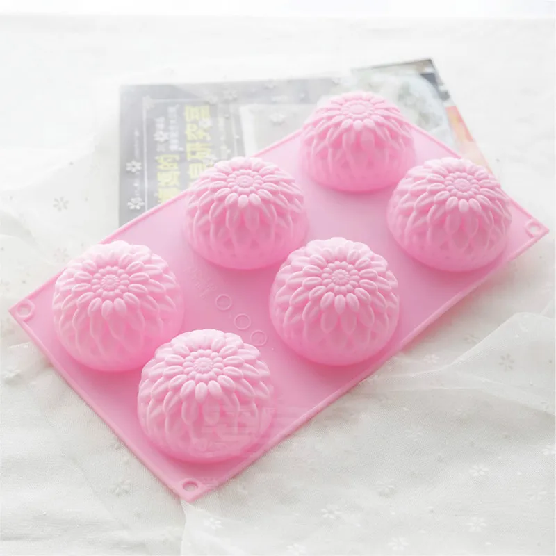 Новая силиконовая форма с хризантемой 6 цветов формы для мыла сделай сам гибкая