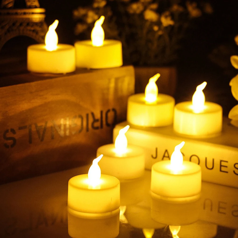 

12pcs/set Plastic LED Electronic Simulation Candle Night Light Candle Flameless Light Christmas Holiday Decoration Lighting Lamp