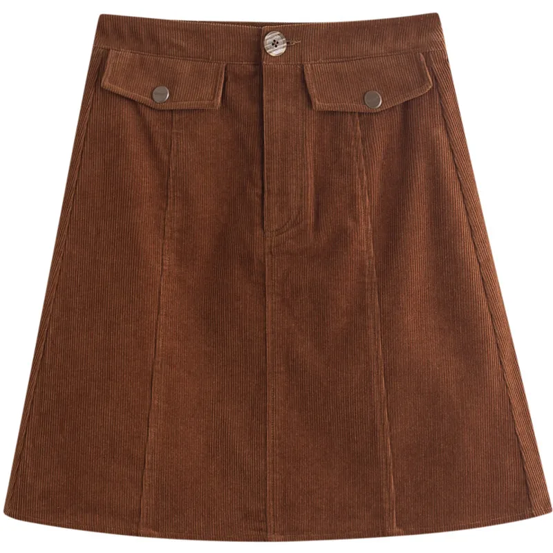 INMAN осенне-зимняя женская юбка в винтажном стиле с декоративными карманами