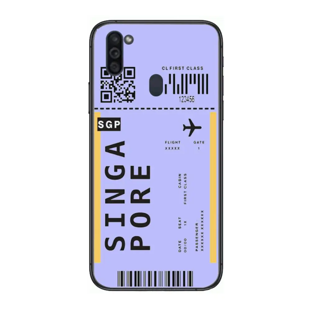 

Airline ticket barcode Mobile Phone Case Hull For Samsung Galaxy M 10 20 21 31 30 60S 31S Black Shell Art Cell Cover TPU
