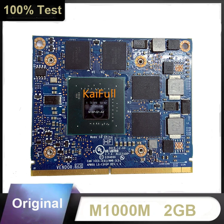 Оригинальная видеокарта M1000M M1000 GDDR5 2 Гб N16P-Q1-A2 для Dell M4800 M7510 M7520 HP ZBook15 17 G3 Test OK |