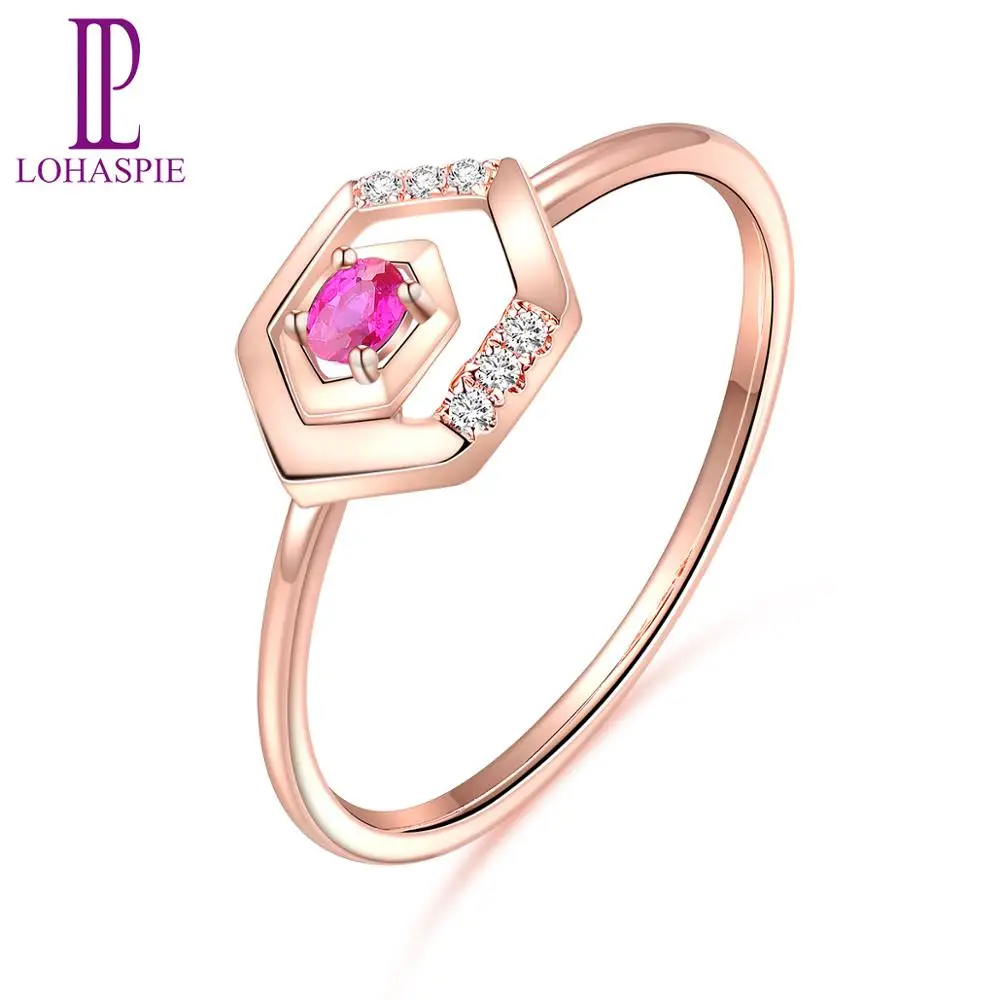 LP кольцо ювелирные изделия Твердые 18K розовое золото натуральный рубин