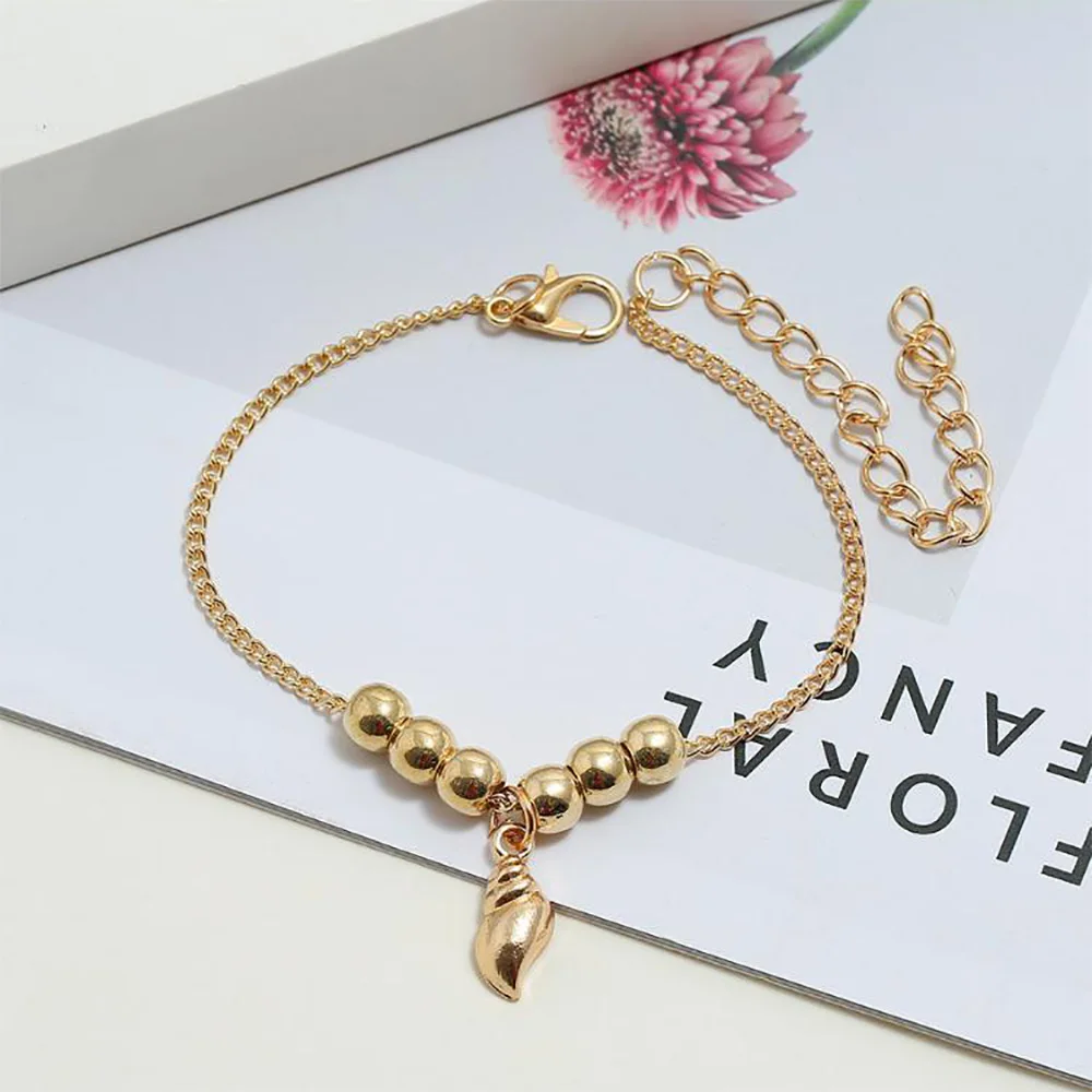 

1 Set Bohemia Vintage Shell Bracelet for Women Couples Rice Beaded Chain Bracelet 2021 Fashion Korean Version Prom Jewelry Gift