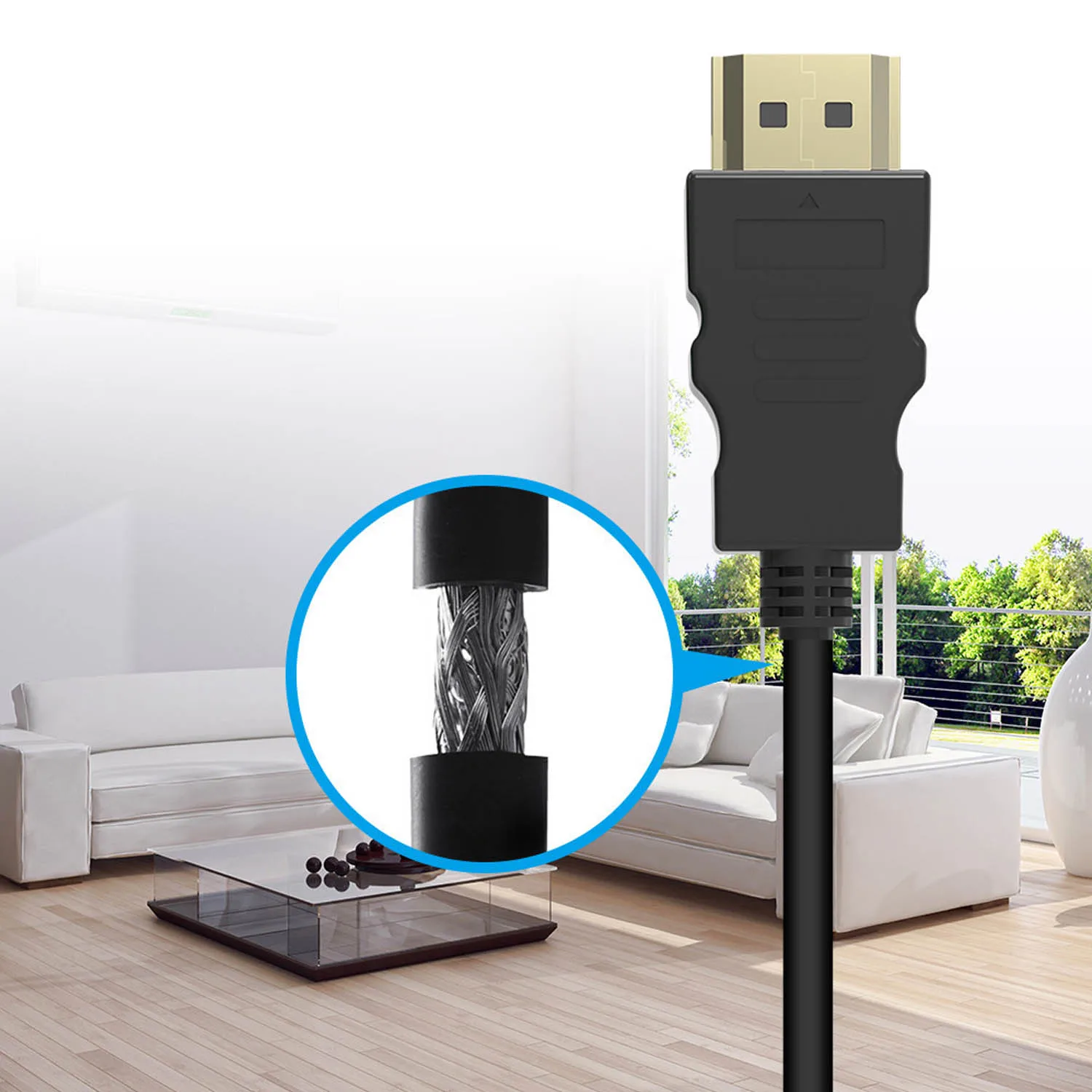 Besegad совместимому с HDMI к кабелю RCA Мужской до 3 аудио видео кабель адаптер Шнур