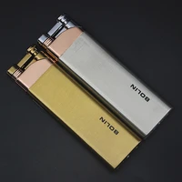 metal gas windproof lighter ultra thin portable inflatable lighters cigar cigarette smoking accessories gadgets for men
