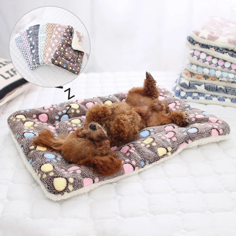 

Soft Pet Mat Dog Bed Flannel Winter Thicken Warm Cat Sleeping Blanket Home Portable Pet Bed Mat Cushion For Small Large Dogs