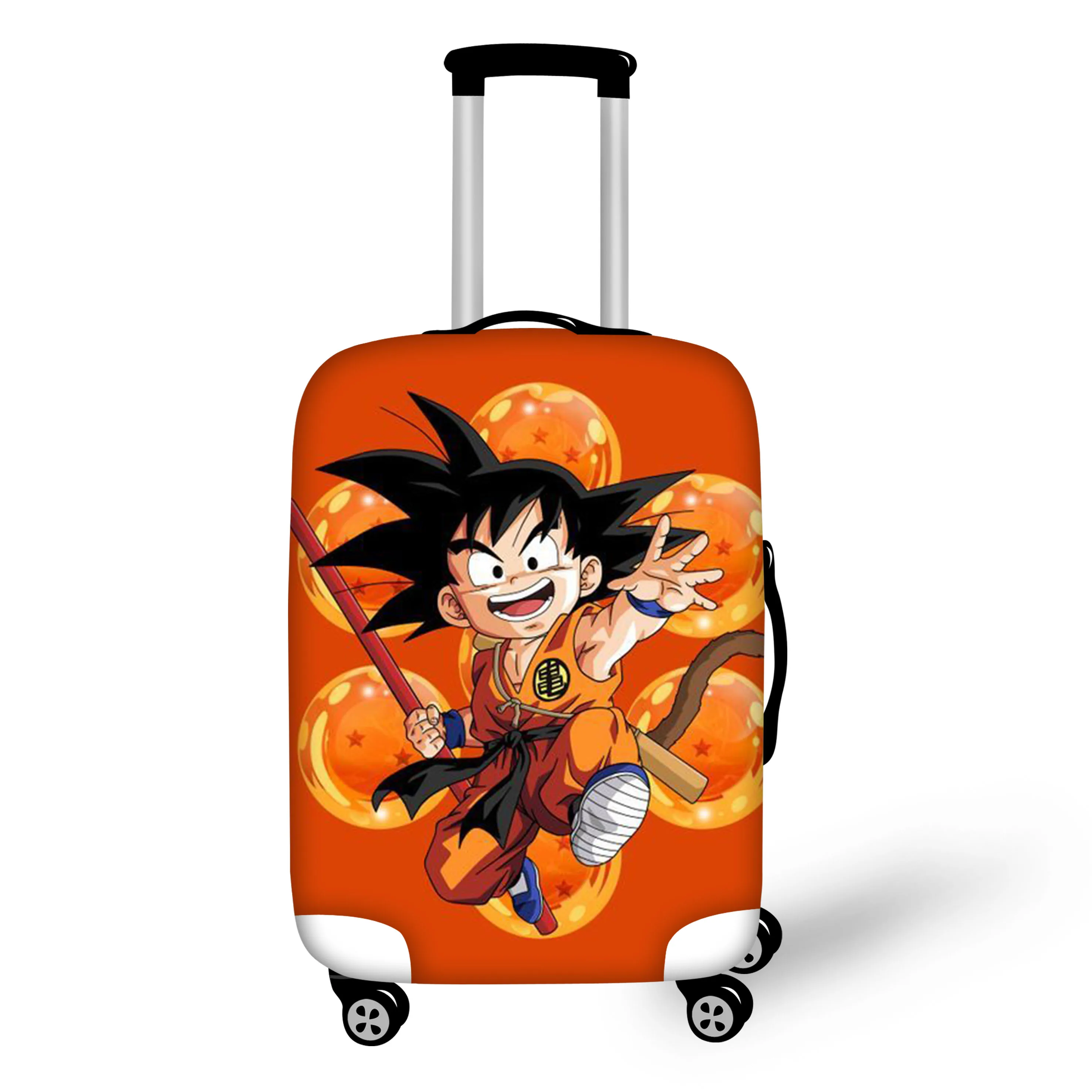 Защитный чехол ELVISWORDS Son Goku Dragon Ball с принтами для багажа, набор с биркой, аксессуары для путешествий, пылезащитный эластичный чехол для чемодана - Цвет: QC015