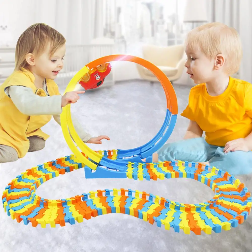

88-Section Electric Rail Car Building Blocks Children Educational Assemble Brick With 1 Car Kids Best Early Education Toys Gifts
