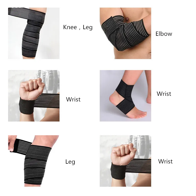 

1PC 40~180cm High Elasticity Compression Bandage Sports Kinesiology Tape for Ankle Wrist Knee Calf Thigh Wraps Support Protector