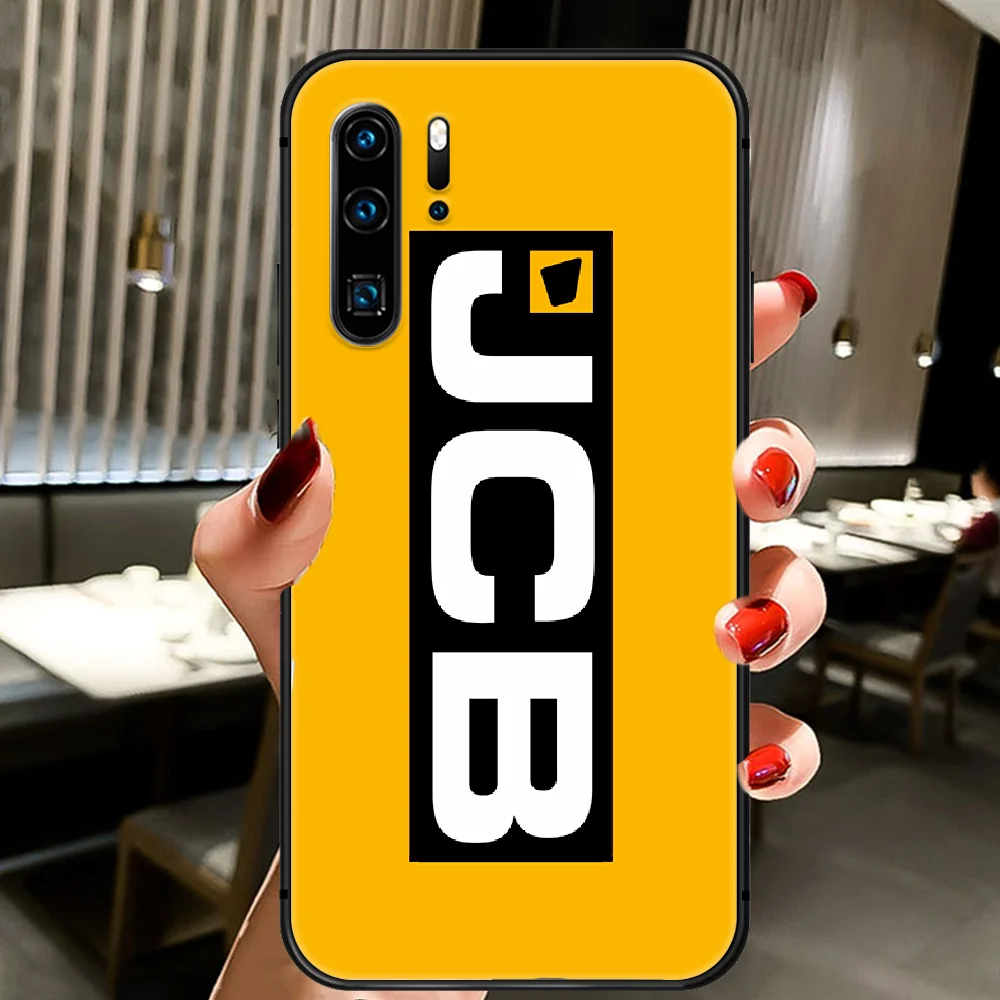 

JCB Excavator Logo Phone Case Cover Hull For Huawei P8 P9 P10 P20 P30 P40 Lite Pro Plus Smart Z 2019 black Back Painting Bumper