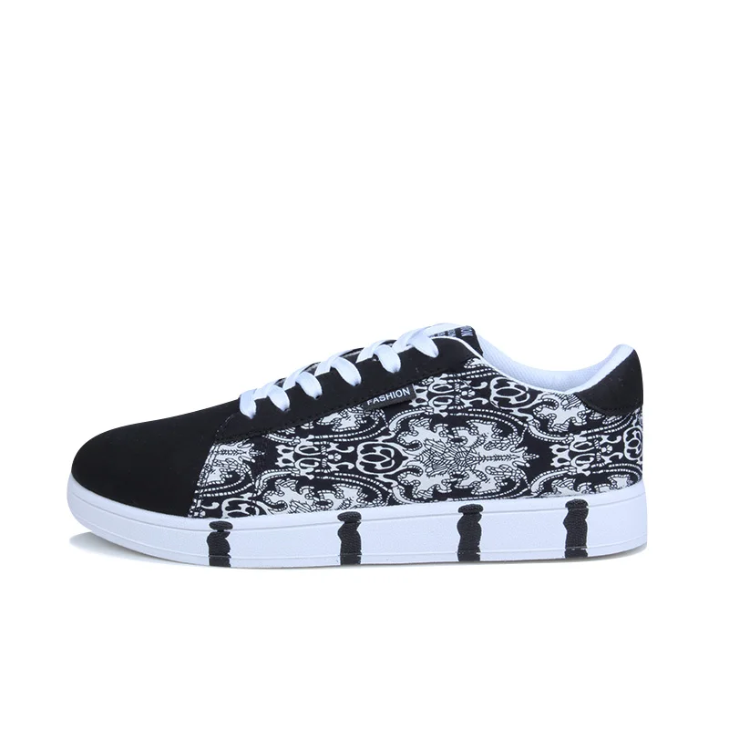 

2019 Plus Size 39-44 Men Graffiti Sneakers Canvas Print Shoes Breathable Mesh Male Shoes Casual Walking Men Vulcanized Shoes