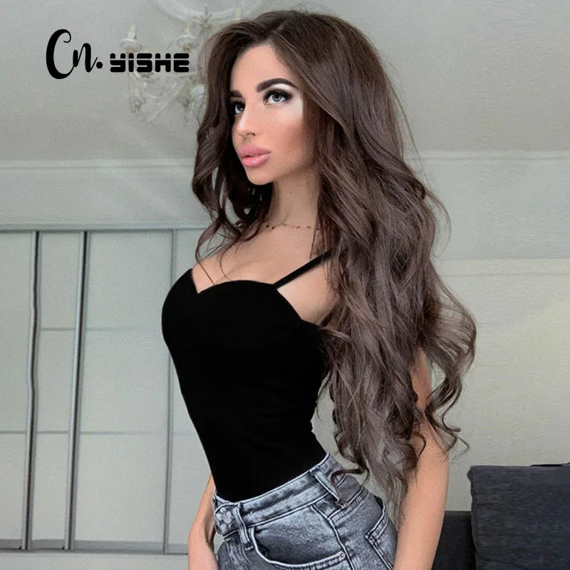 

CNYISHE 2020 Fashion Casual Rompers Summer Sleeveless Bodycon Sexy Bodysuit Women Rompers Jumpsuit Streetwear Outfits Solid body
