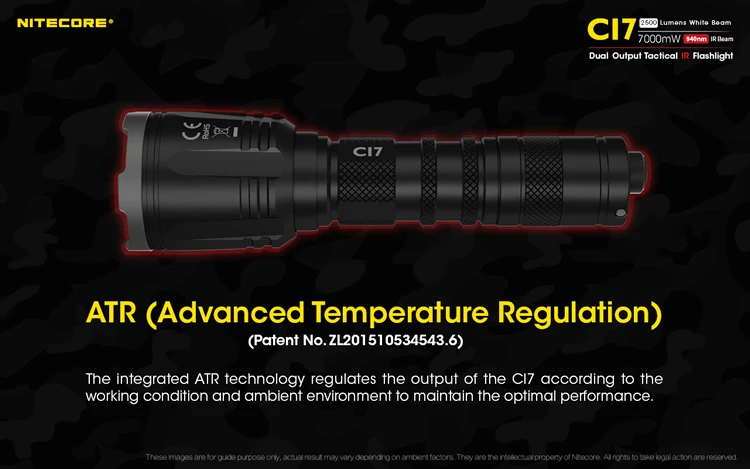 NITECORE CI7 Тактический ИК-фонарик комплект 4* CREE XP-G3 S3 4* SST-10-IR светодиоды Макс 2500 люмен 7000 МВт открытый свет охота факел