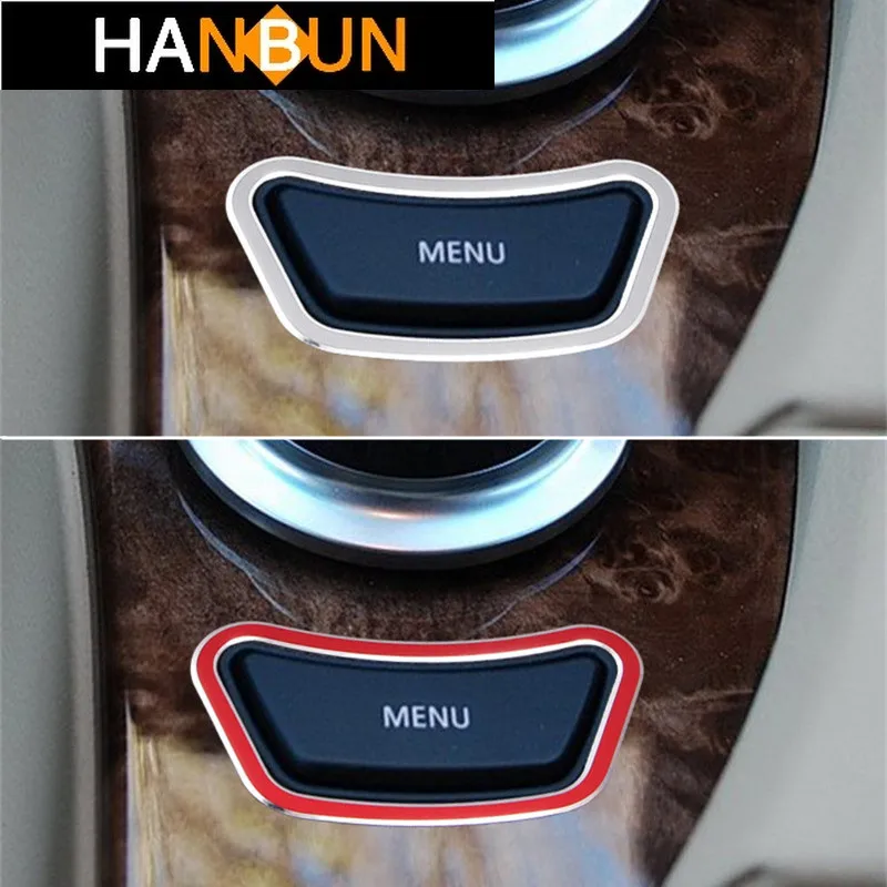 

Car Styling Console Gearshift MENU Button Decoration Frame Cover Trim Sticker For BMW 5 Series E60 2008-10 Interior Accessories