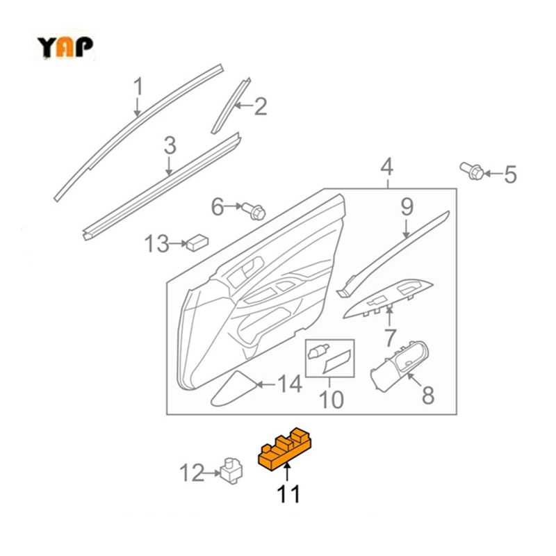 Переключатель Стеклоподъемника 24 В для Mitsubishi Lancer FRONT Left CC898318 1998-2000 | Автомобили и