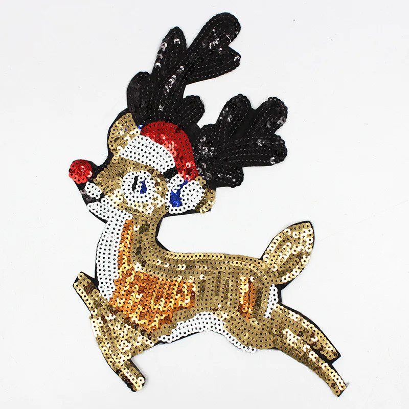 Вышивка бисером Рождественский лось искусственная блестка свитер одежда