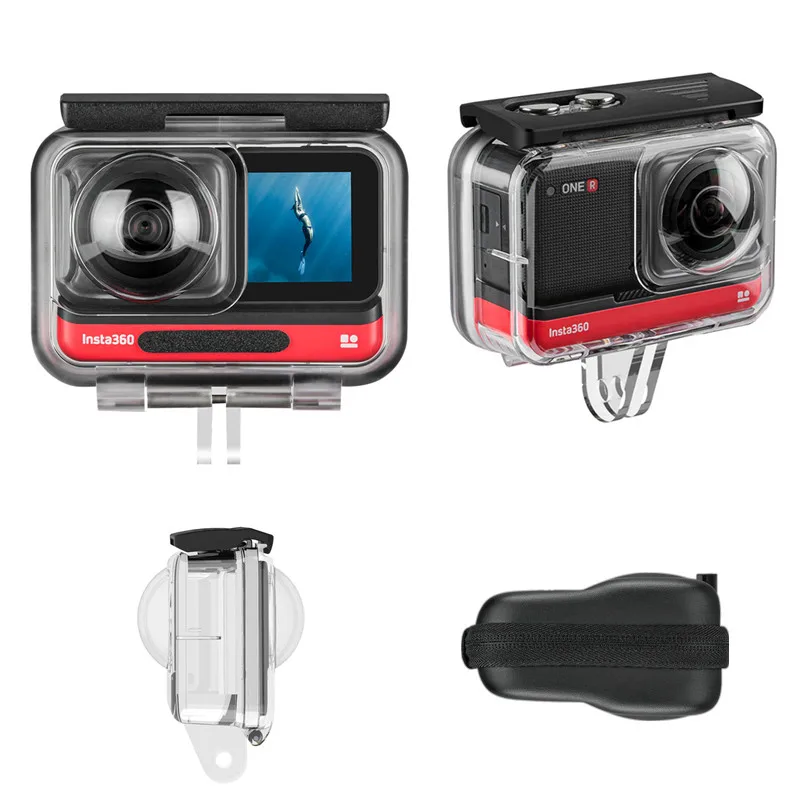 TELESIN 45M Underwater Housing Case Waterproof Protector Cover for Insta360 ONE R 360 Edition Camera Storage Accessories | Электроника