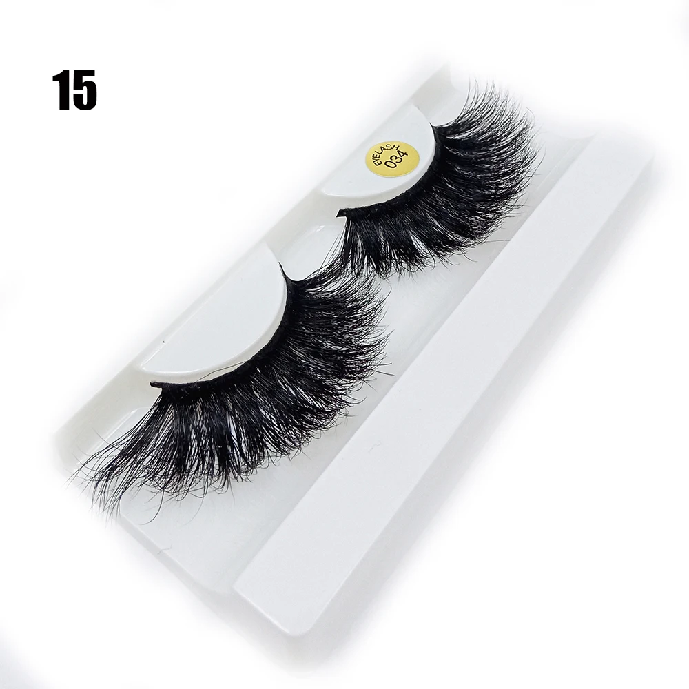 15 Новая мода 1 пара 25 мм Lashes100% 3D норковые накладные ресницы толстые длинные ресницы пушистые Накладные ресницы ручной работы - Цвет: 15