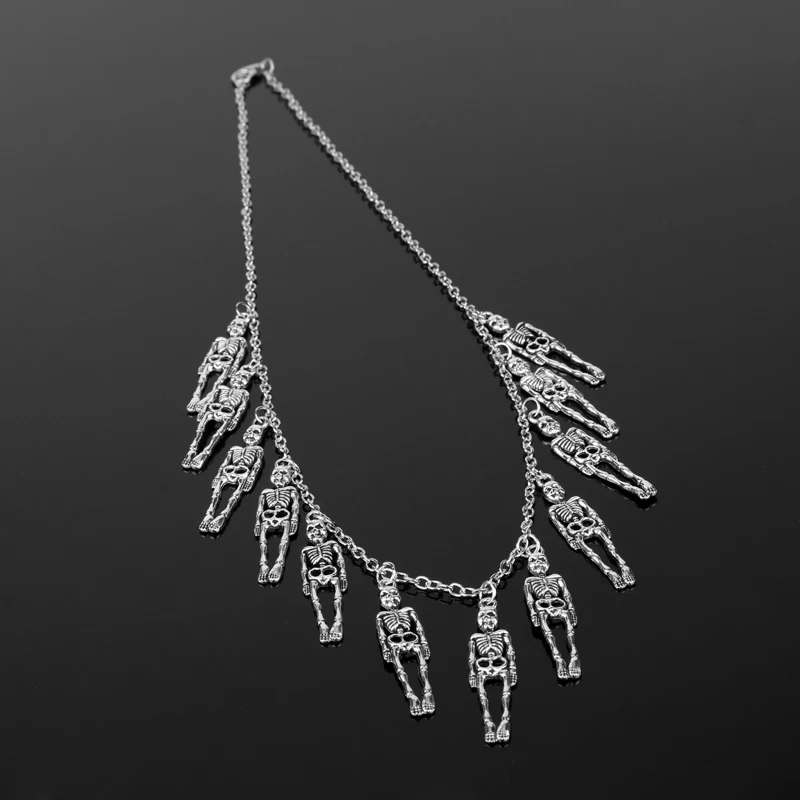 Винтажное ожерелье в стиле панк пиратский Скелет Череп подвеска ювелирные