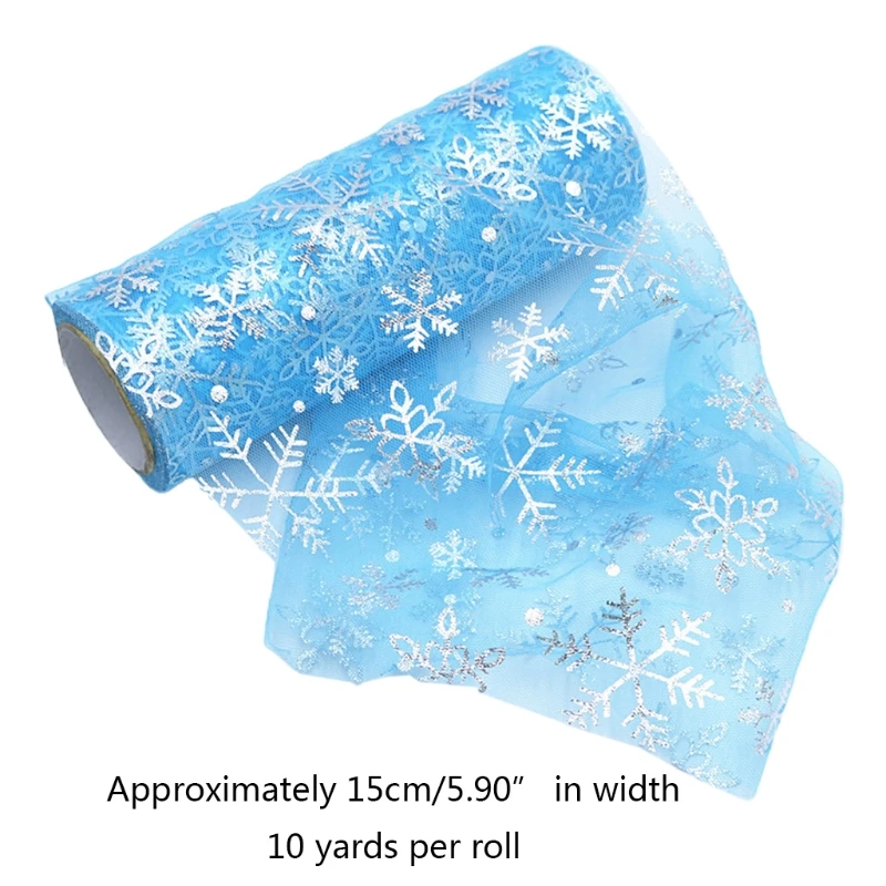 

10Yards 15cm Snowflake Pattern Tulle Roll DIY Table Skirt Colorful Tulle Roll DIY Bows Wedding Decoration Engagement
