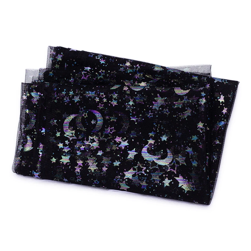 Блестящая мягкая Тюлевая сетчатая ткань лоскутный материал кружевная с принтом