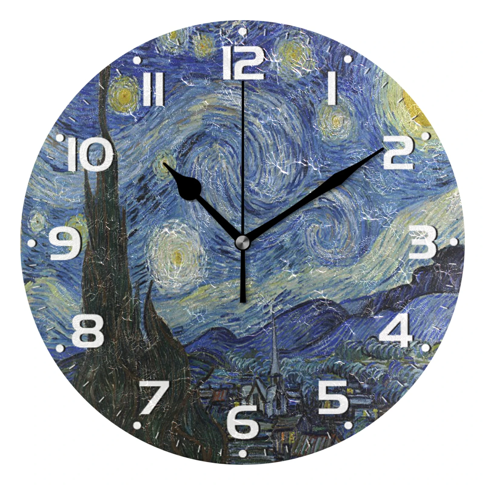 ALAZA Floral Seamless Acrylic Painted Silent Non-Ticking Round Wall Clock 12 Inch Battery Operated Quiet Bathroom Clock for Living Room Bedroom Kitchen Office Decor
