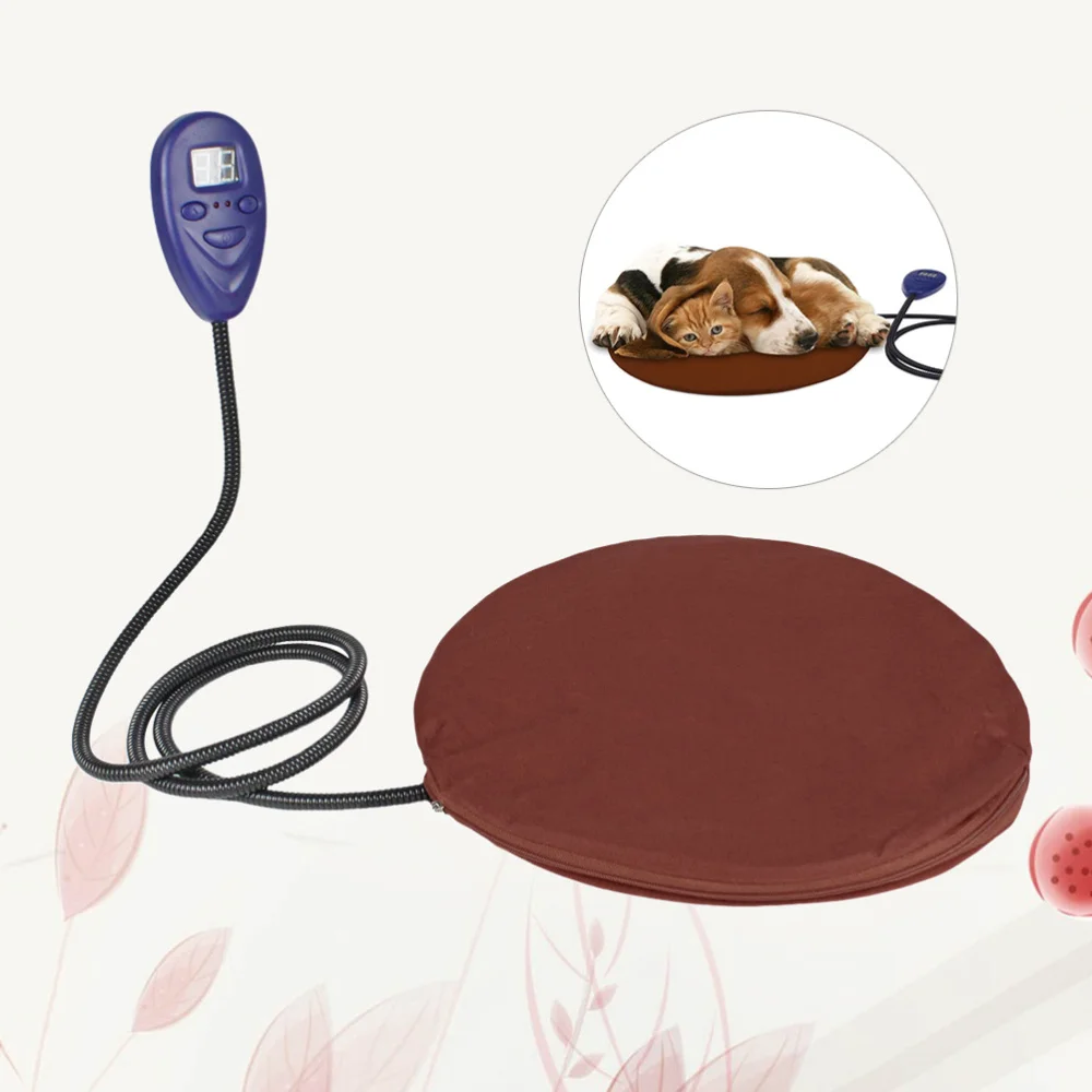 

Pet Heating Pad 15W Electric Cat Dog Heater Bed Mat 7 Grade Temperature Control Chew Resistant Cord Washable Cover with US Plug